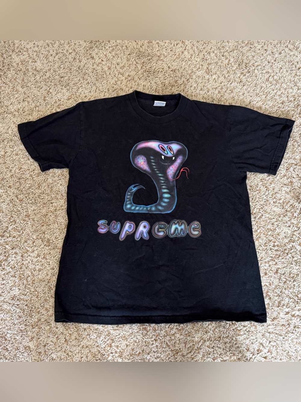 Supreme Black Tee with Cobra